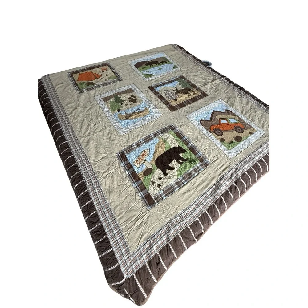 Woolrich‎ Kids Big Bear Camp Campground Quilt Comforter Lodge Twin Cotton Cabin
